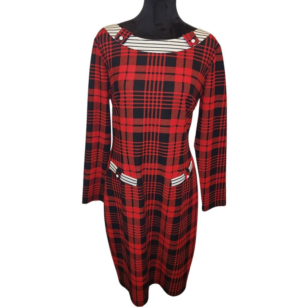 Beautiful VF Show Lined Black and Red Plaid Dress Size 18